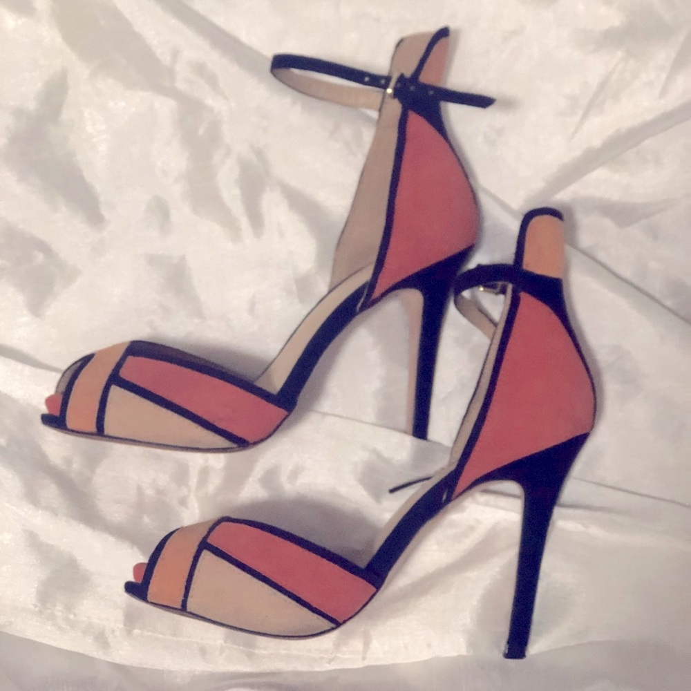 Zara orange and black heels